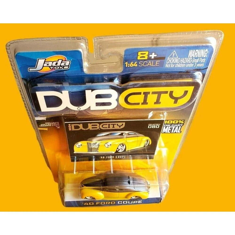 2004 JADA TOYS '40 FORD COUPE DUB CITY Series Yellow & Gray Collector #080 1:64